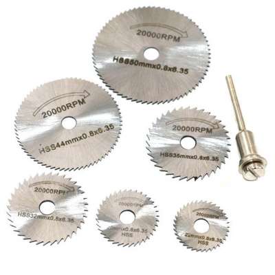 6pcs Mini Circular Saw Blade Set HSS Cutting Disc Rotary Tool Accessories Compatialble Wood Plastic Aluminum